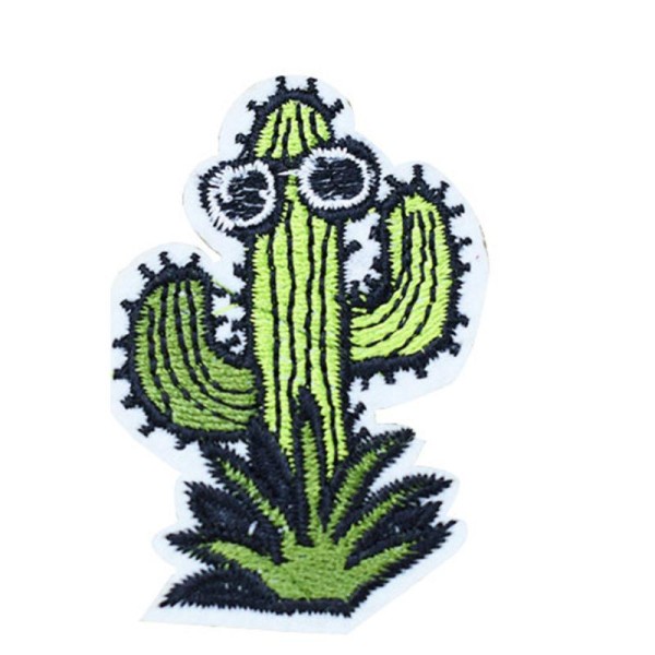 APPLIQUE TISSU THERMOCOLLANT : cactus  60*40mm - Photo n°1