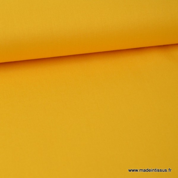 tissu Popeline coton oeko tex uni jaune - Photo n°1