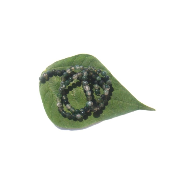 Agate Mousse multicolore : 20 Perles assorties 4 MM de diamètre - Photo n°1