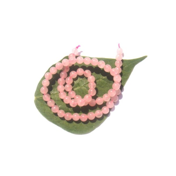 Quartz Rose : 10 Perles rondes 6 MM de diamètre - Photo n°1