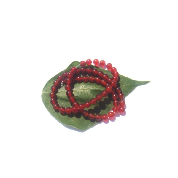 Agate Rouge : 10 Perles 6 MM de diamètre - Photo n°1