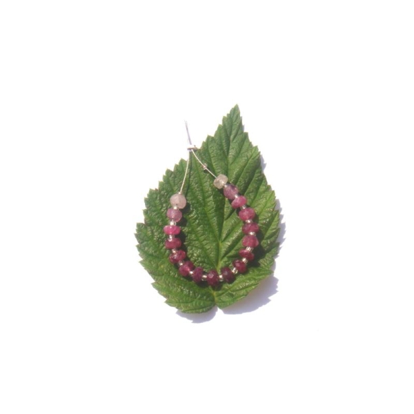 Saphir Rose, Rubis : 17 MICRO rondelles facettées 3,5/4 MM de diamètre - Photo n°1