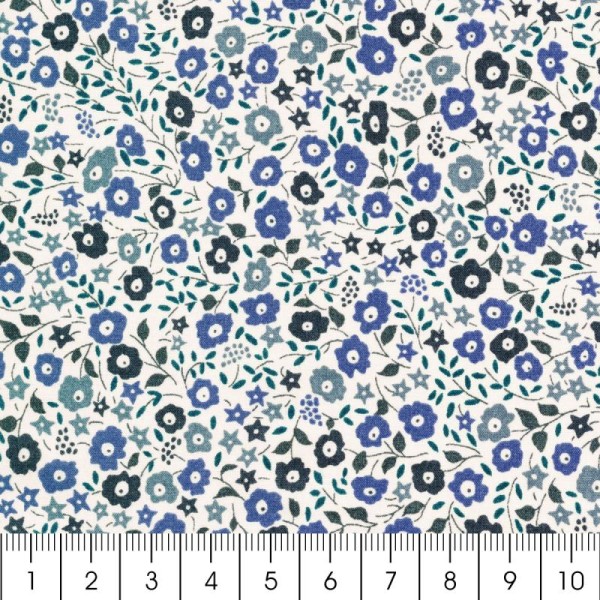 Tissu Liberty Fairford Bleu - 0026 B - Par 10 cm (sur mesure) - Photo n°2