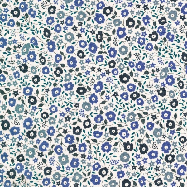 Tissu Liberty Fairford Bleu - 0026 B - Par 10 cm (sur mesure) - Photo n°1