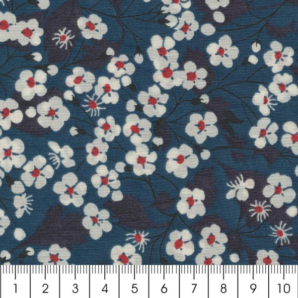 Tissu Liberty Mitsi bleu - 1033 A - Par 10 cm (sur mesure) - Photo n°2