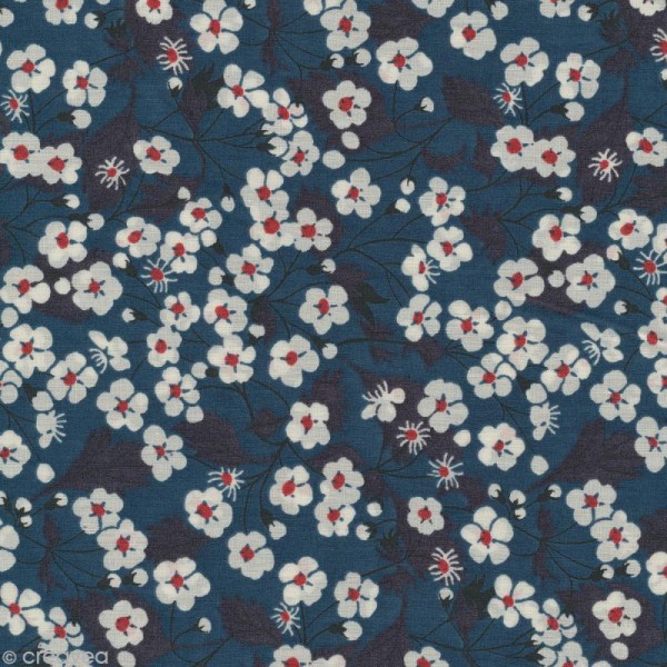 Tissu Liberty Mitsi bleu - 1033 A - Par 10 cm (sur mesure) - Photo n°1