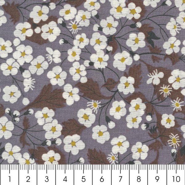 Tissu Liberty Mitsi gris - 1033 D - Par 10 cm (sur mesure) - Photo n°2