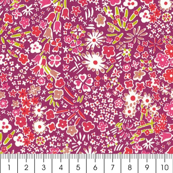 Tissu Liberty Kayoko violet - 3039 D - Par 10 cm (sur mesure) - Photo n°2