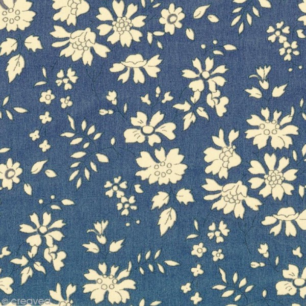 Tissu Liberty Capel bleu foncé - 3055 H - Par 10 cm (sur mesure) - Photo n°1