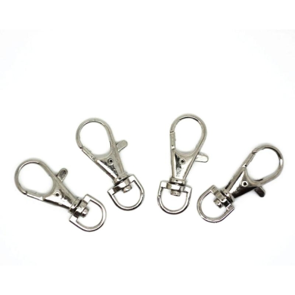 Mousqueton porte-clé, sac, anse, 35 mm, LOT X 4 pièces - métal - Photo n°1
