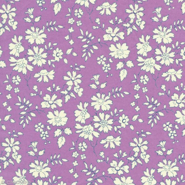 Tissu Liberty Capel violet - 3055 V - Par 10 cm (sur mesure) - Photo n°1