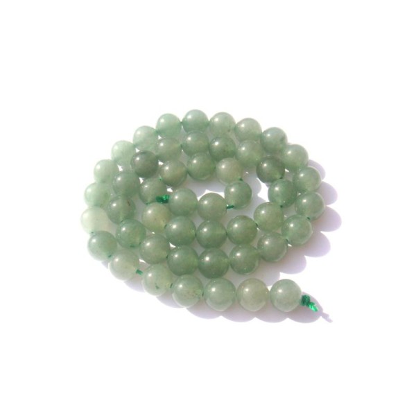 Aventurine verte : 8 perles 8 MM de diamètre - Photo n°1