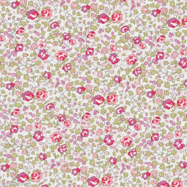 Tissu Liberty Eloise rose - 7015 C - Par 10 cm (sur mesure) - Photo n°1