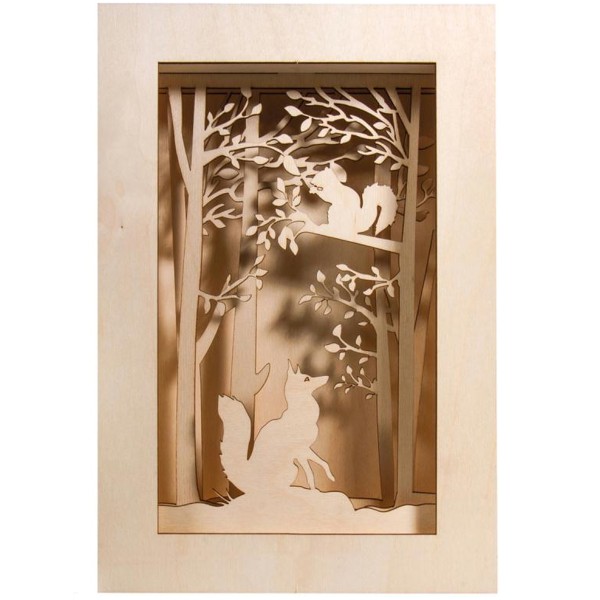 Cadre en bois 3D à monter - Forêt - 20 x 30 cm - Photo n°1