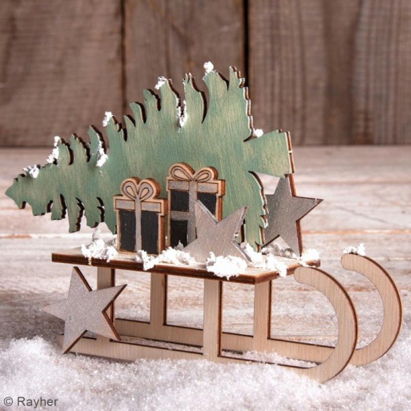 Noël décoration de table cadeau 3d Kit décoration Luge en bois 