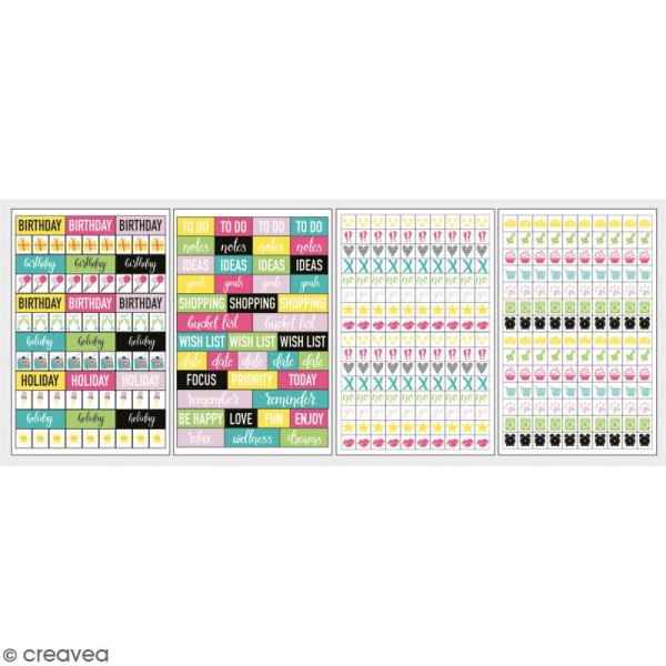 Stickers My planner - Happy - Symboles et événements - 4 planches - Photo n°1