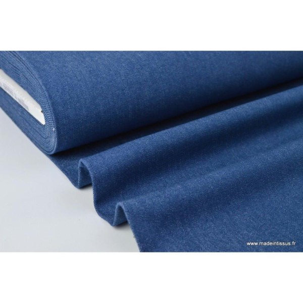 Tissu jean stretch coloris bleu denim - Photo n°1