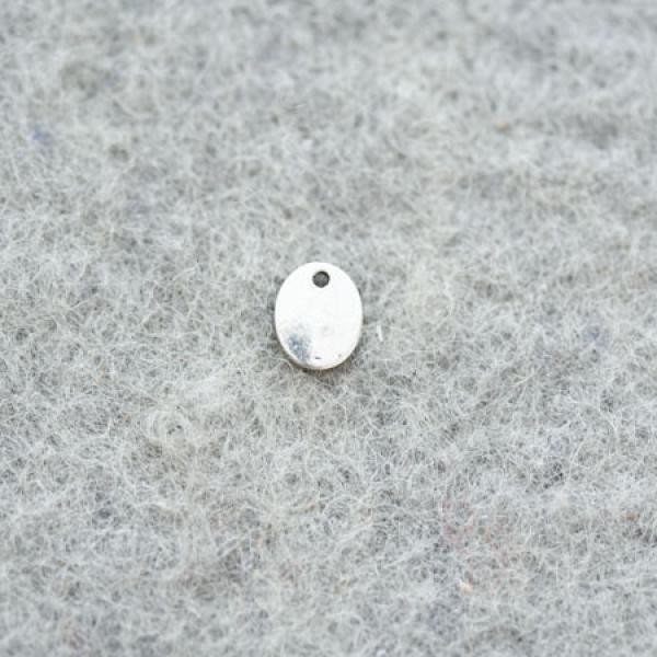 Breloque Petite plaque ovale Argent vieilli x 6 - Photo n°1