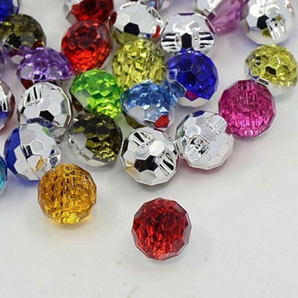 10 BOUTONS FANTAISIES STRASS multicolore 12 mm - 2 trous - creation couture scrapbooking - Photo n°1
