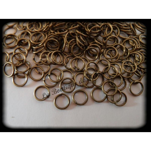 200 ANNEAUX OUVERTS 6 mm métal BRONZE - creation bijoux perles - Photo n°1