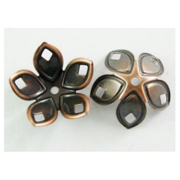 30 COUPELLES PERLE INTERCALAIRE metal cuivre 18 mm - creation bijoux perles - Photo n°1