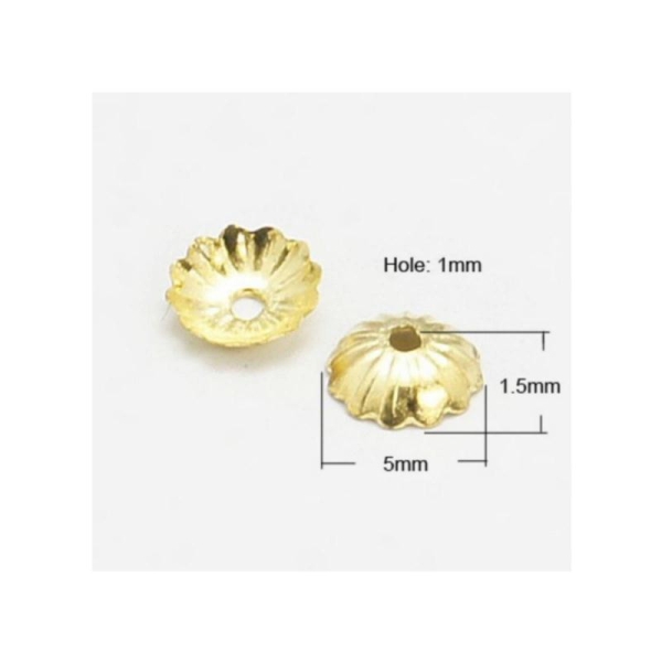 100 COUPELLES PERLE INTERCALAIRE metal dore 5 mm - creation bijoux perles - Photo n°2