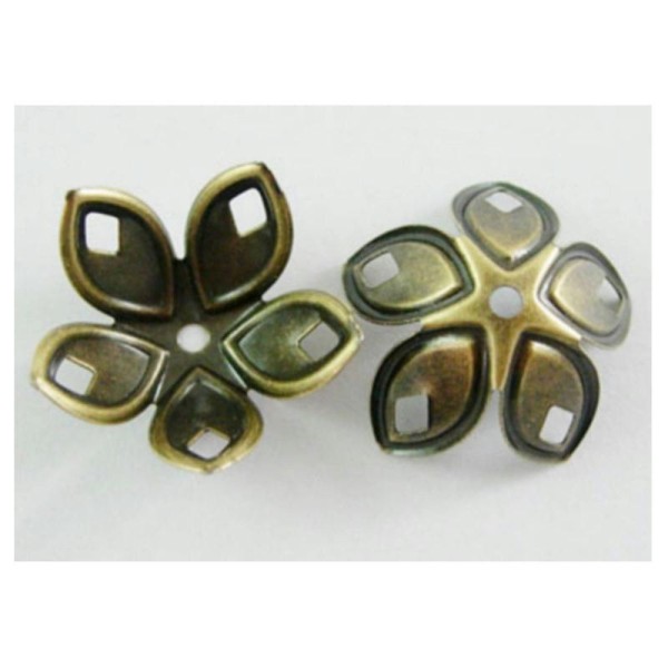 30 COUPELLES PERLE INTERCALAIRE metal bronze 18 mm - creation bijoux perles - Photo n°1