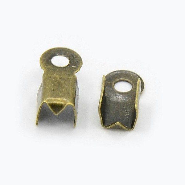 100 EMBOUTS CACHE NOEUDS à ecraser metal bronze 3 x 9 mm - creation bijoux perles - Photo n°3