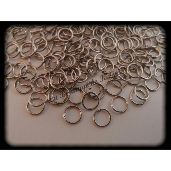 200 ANNEAUX OUVERTS 6 mm metal argente - creation bijoux perles - Photo n°1