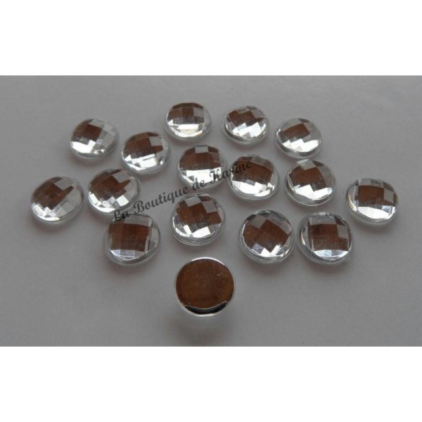 40 PERLES STRASS ROND a coller acrylique transparent 8 mm - creation bijoux  perles - Perle strass - Creavea