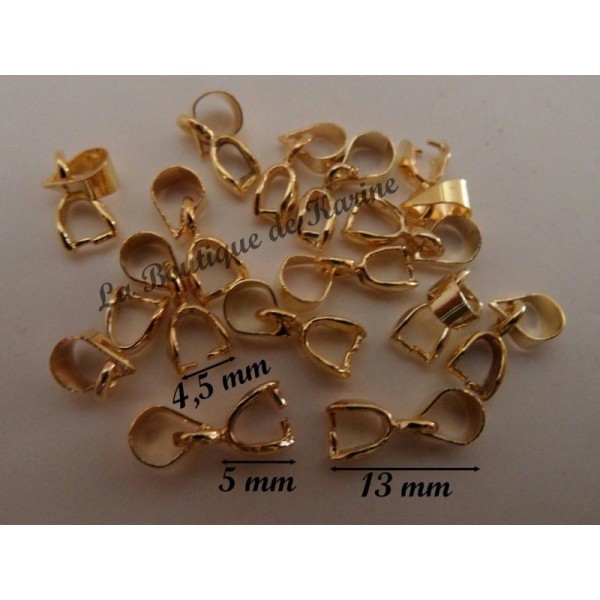 15 BELIERES ATTACHE PENDENTIF metal dore 5 x 13 mm - creation bijoux perles - Photo n°1