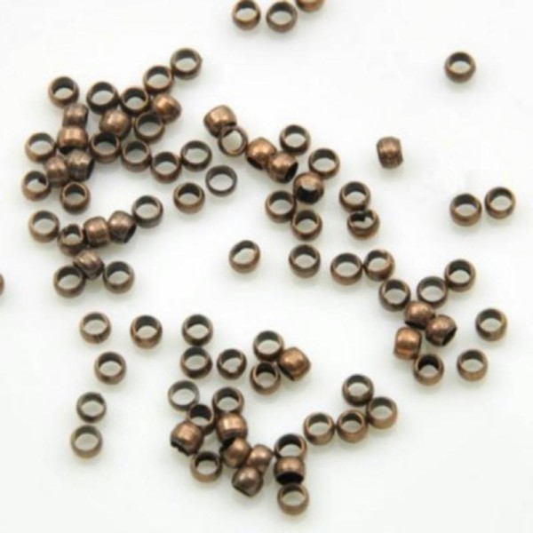 300 PERLES à ECRASER RONDES metal cuivre diametre 2 mm - creation bijoux perles - Photo n°2