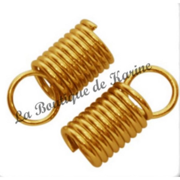 30 embouts SERRE FIL RESSORT metal dore 10 x 4 mm - creation bijoux perles - Photo n°1
