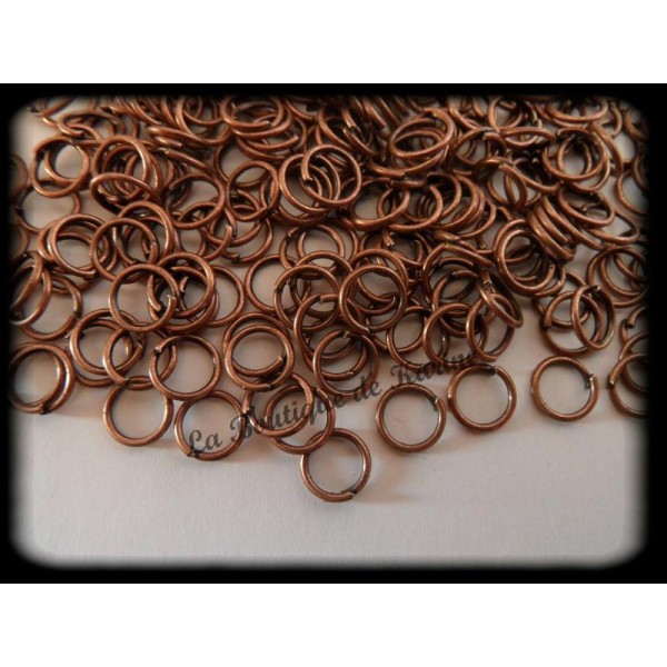 200 ANNEAUX OUVERTS 6 mm METAL cuivre - creation bijoux perles - Photo n°1