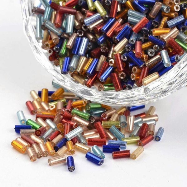 Lot de 500 PERLES de ROCAILLE TUBE multicolore 5 mm diamètre 1,8 mm - creation bijoux #1 - Photo n°2
