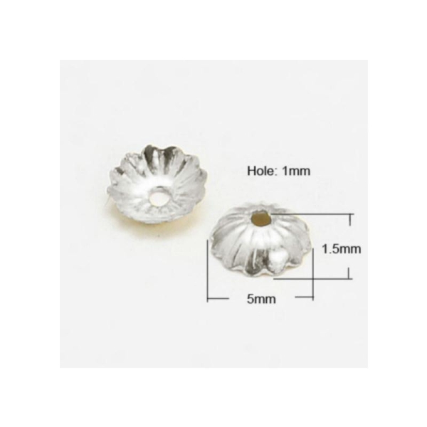 100 COUPELLES PERLE INTERCALAIRE metal argente 5 mm - creation bijoux perles - Photo n°2