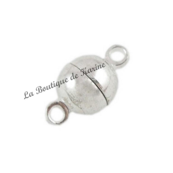 5 FERMOIRS MAGNETIQUES AIMANTE metal argente clair 11 x 6 mm - creation bijoux perles - Photo n°2