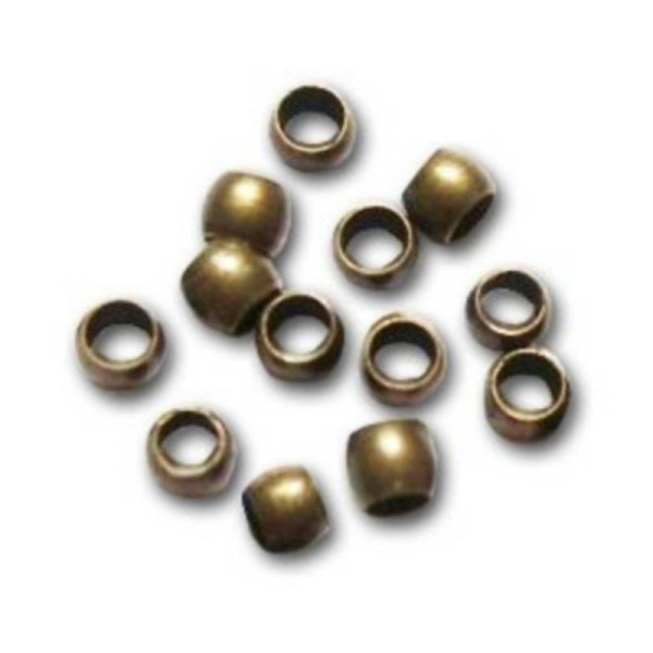 300 PERLES à ECRASER RONDES metal bronze diametre 2 mm - creation bijoux perles - Photo n°1