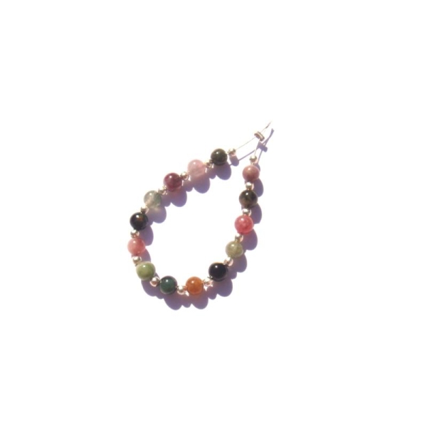 Tourmaline Multicolore : 14 perles irrégulières 4 MM de diamètre environ - Photo n°1