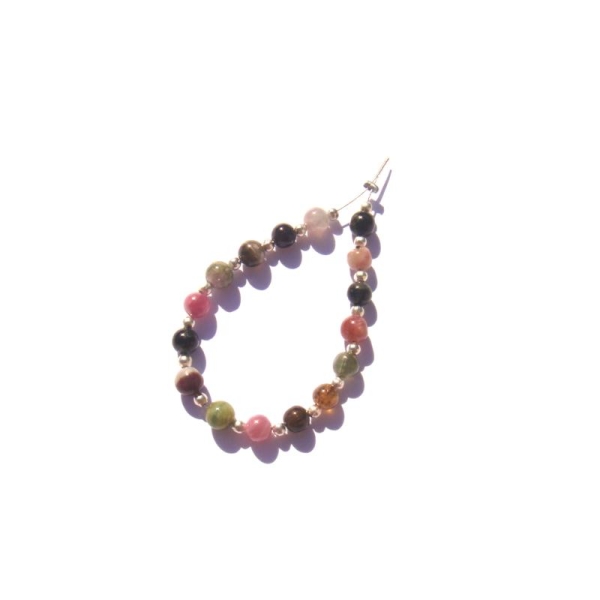 Tourmaline Multicolore : 16 perles irrégulières 4 MM de diamètre environ ( B ) - Photo n°1