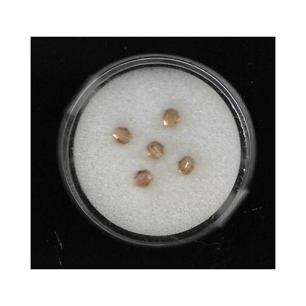 5 Perles rondes de verre taillé Swarovski 4mm Couleur Topaze Clair - Photo n°1