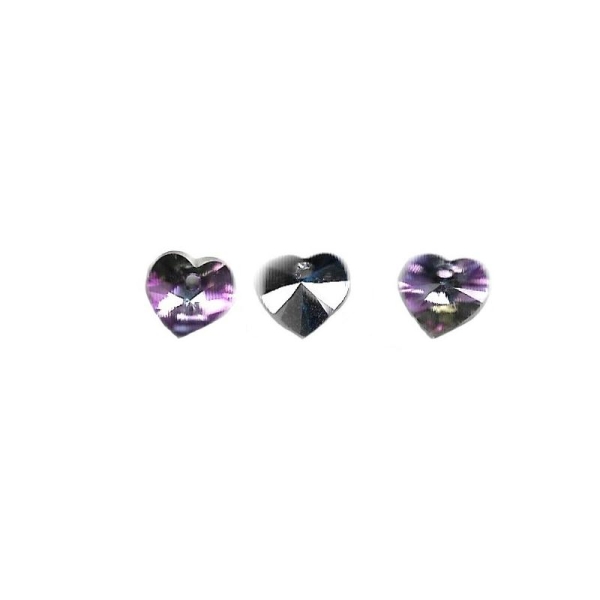 4 Pendentifs Coeur de verre taillé Swarovski 10,3x10 mm Couleur Vitrail Clair - Photo n°2
