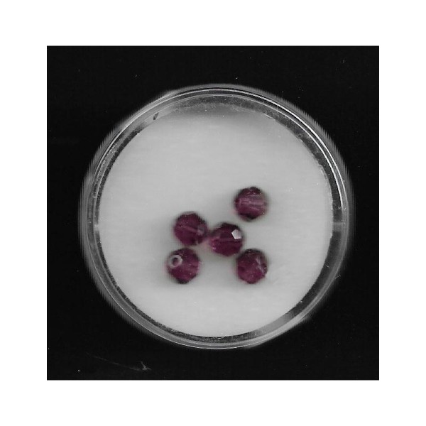 5 Perles rondes de verre taillé Swarovski 6mm Couleur Améthyste - Photo n°1