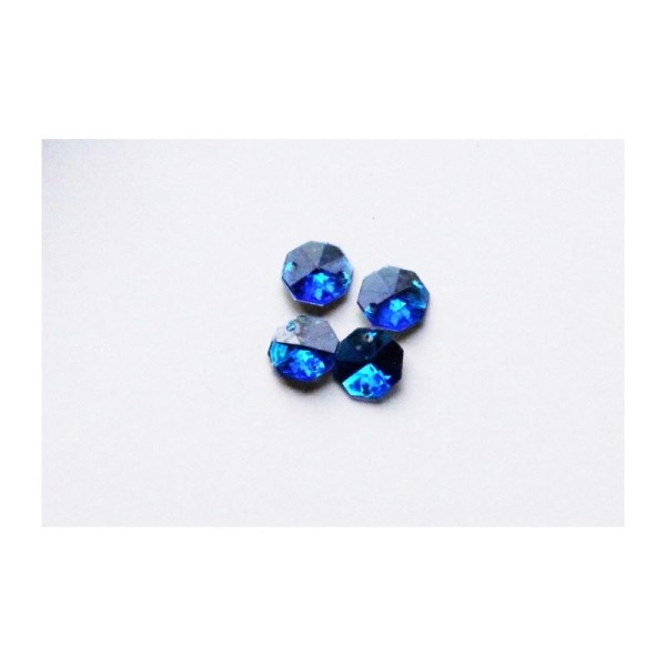Strass exagonal bleu roi à coudre ou à coller, Sequins de 14 mm par lot de 30 - Photo n°1