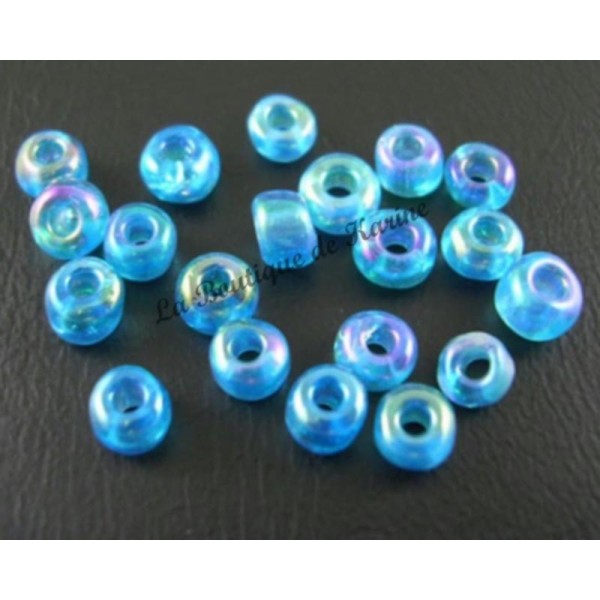 500 perles de ROCAILLE BLEU translucide ø 4 mm 6/0 - creation bijoux - Photo n°1