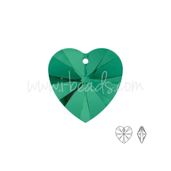 Pendentif Coeur Swarovski Emerald 10Mm (2) - Photo n°1