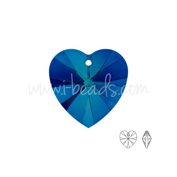 Pendentif Coeur Swarovski Crystal Bermuda Blue 10Mm (2) - Photo n°1