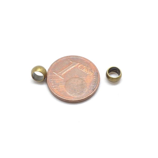 R-40 Perles À Écraser En Métal De Couleur Bronze 5mm - Photo n°2