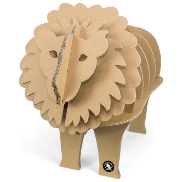 Etagère Lion en carton à fabriquer Kraft 69cm TailleM Cocorikraft - Photo n°1