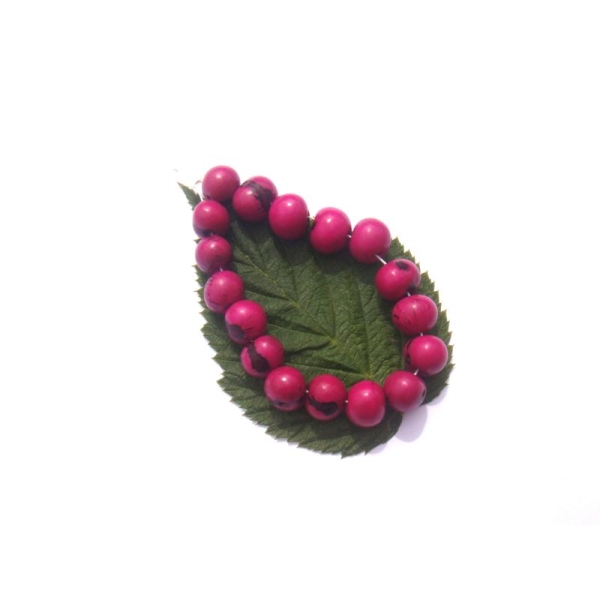 Açai Brésil teinté Fuchsia : 17 Perles Graines irrégulières 7/9 MM de diamètre - Photo n°1